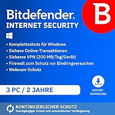 Detalle de Bitdefender Internet Security 2026 – 3 Geräte, 2 Jahre, PC + Aktivierung per E-Mail