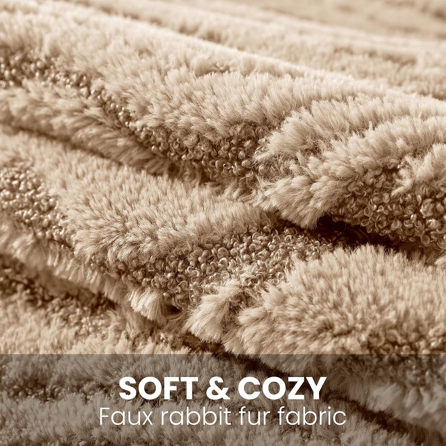Detalle de Ystyle lot de 2 housses de coussin décoratives 45 x 45 cm en peluche marron clair