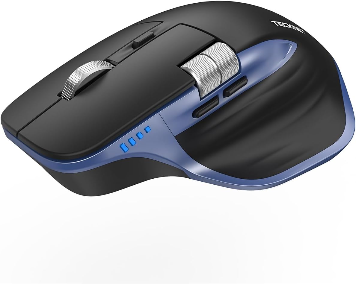 Detalle de TECKNET Mouse Wireless Bluetooth ad Alte Prestazioni: Ergonomico, 4800 DPI, Rotella Orizzontale e Ricarica USB-C