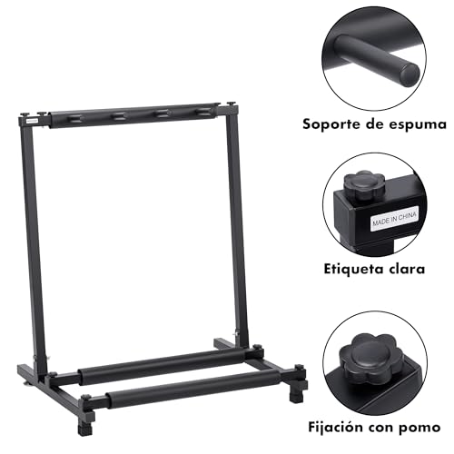 Detalle 2 de Soporte Guitarra de suelo para 5 instrumentos | Rack plegable universal de T-LOVENDO.ES
