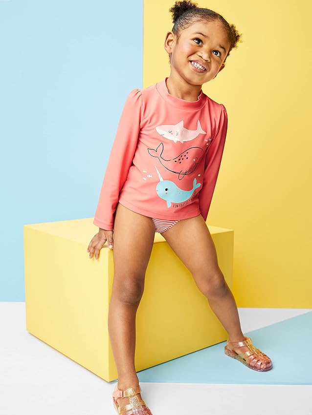 Detalle de Simple Joys by Carter's 3-Piece Assorted Rashguard Sets 3 años protector de sarpullidos