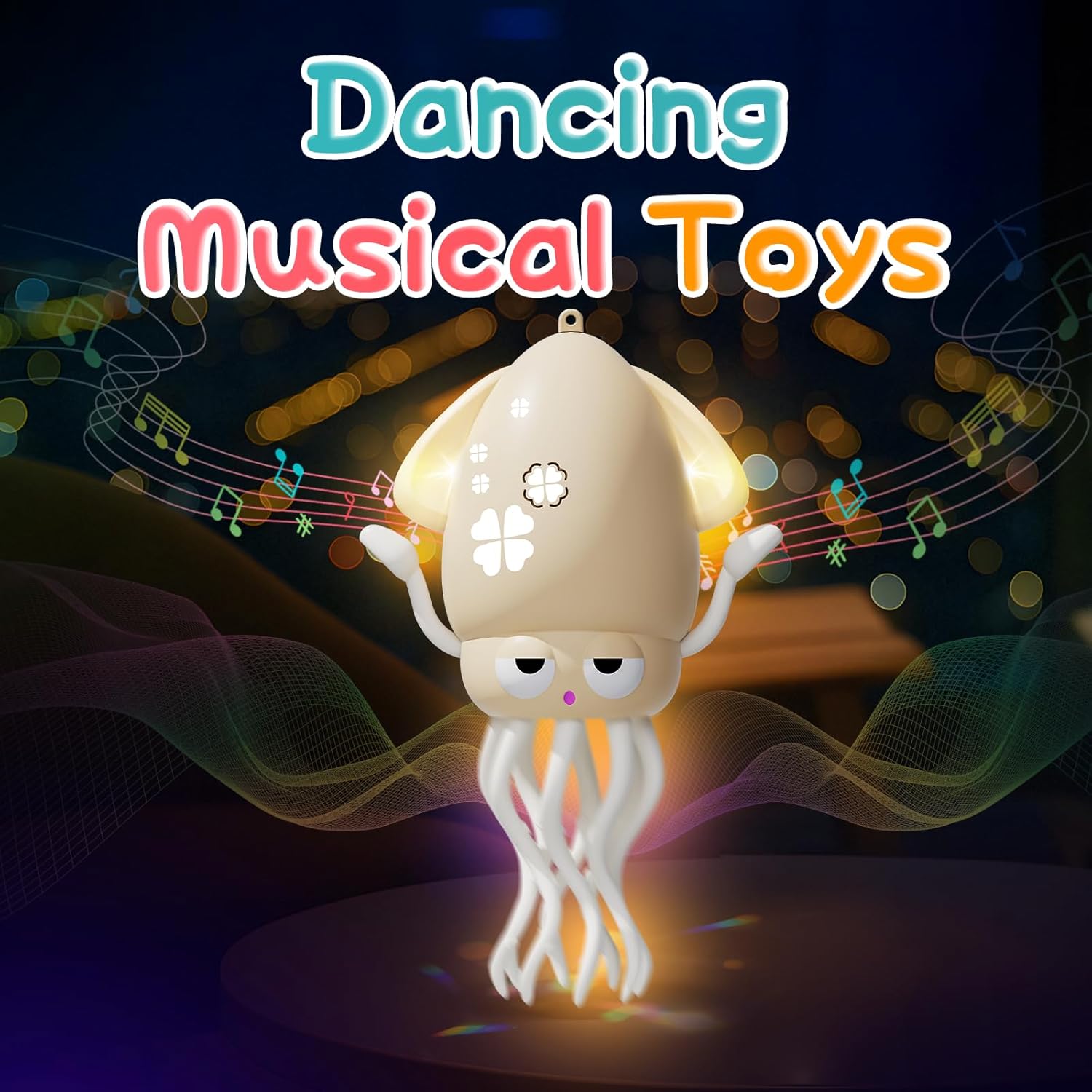 Thumbnail 1 de KJIXYUNG Dancing & Crawling Octopus Toy with LED Lights