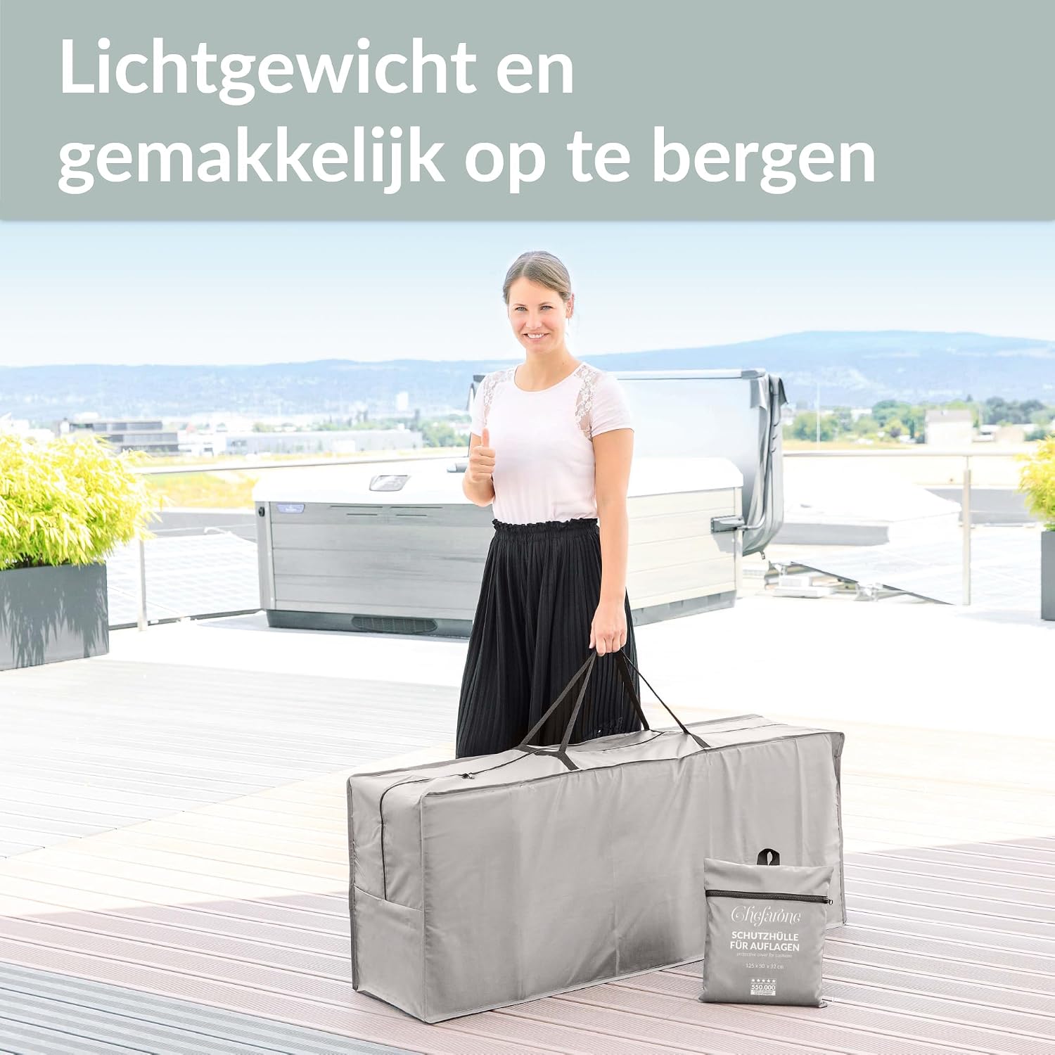 Detalle de Chefarone CHEF000028 opbergtas voor tuinkussens met UV-bescherming