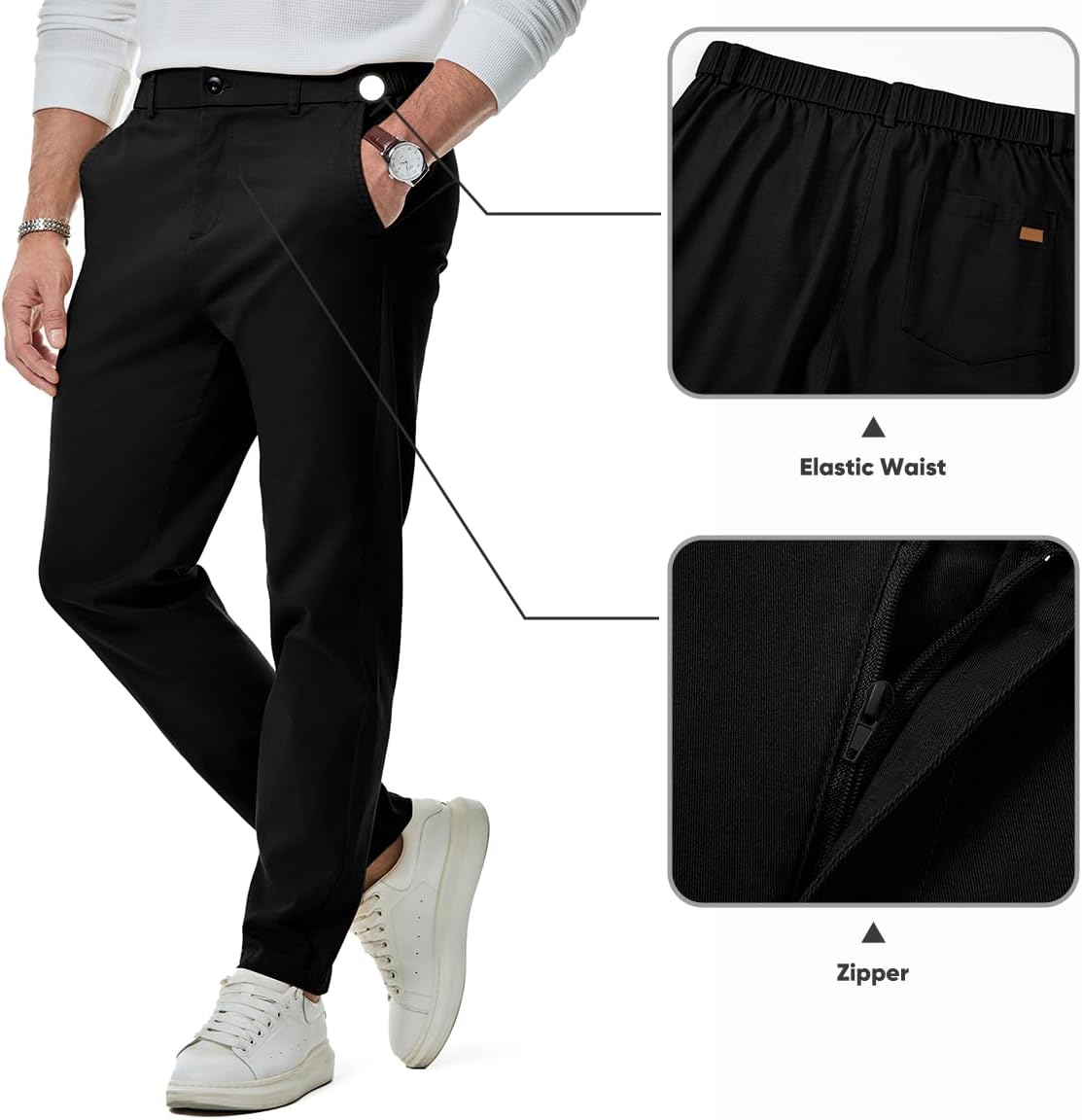 Thumbnail 3 de JMIERR Chino Pants Slim Fit 98% Cotton