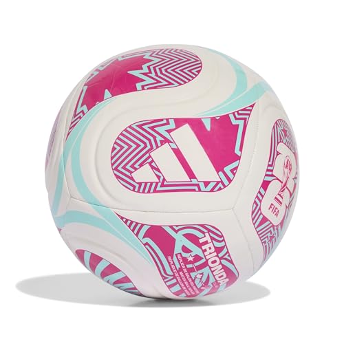 Detalle 2 de Adidas FIFA World Cup Soccer Ball 5 - Unisex Adult (White/Flash Aqua/Shock Pink)
