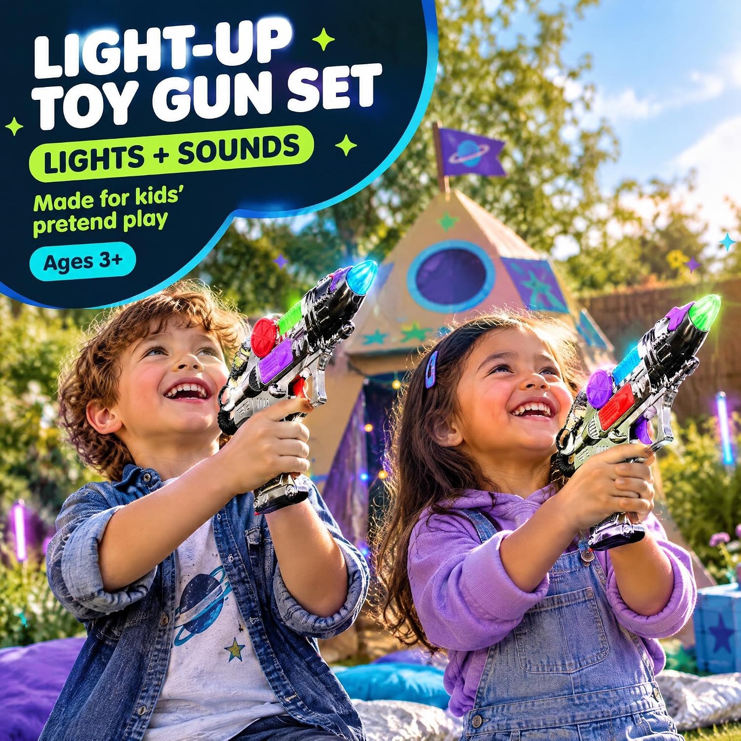 Detalle de ArtCreativity Light-Up Toy Gun Set of 2