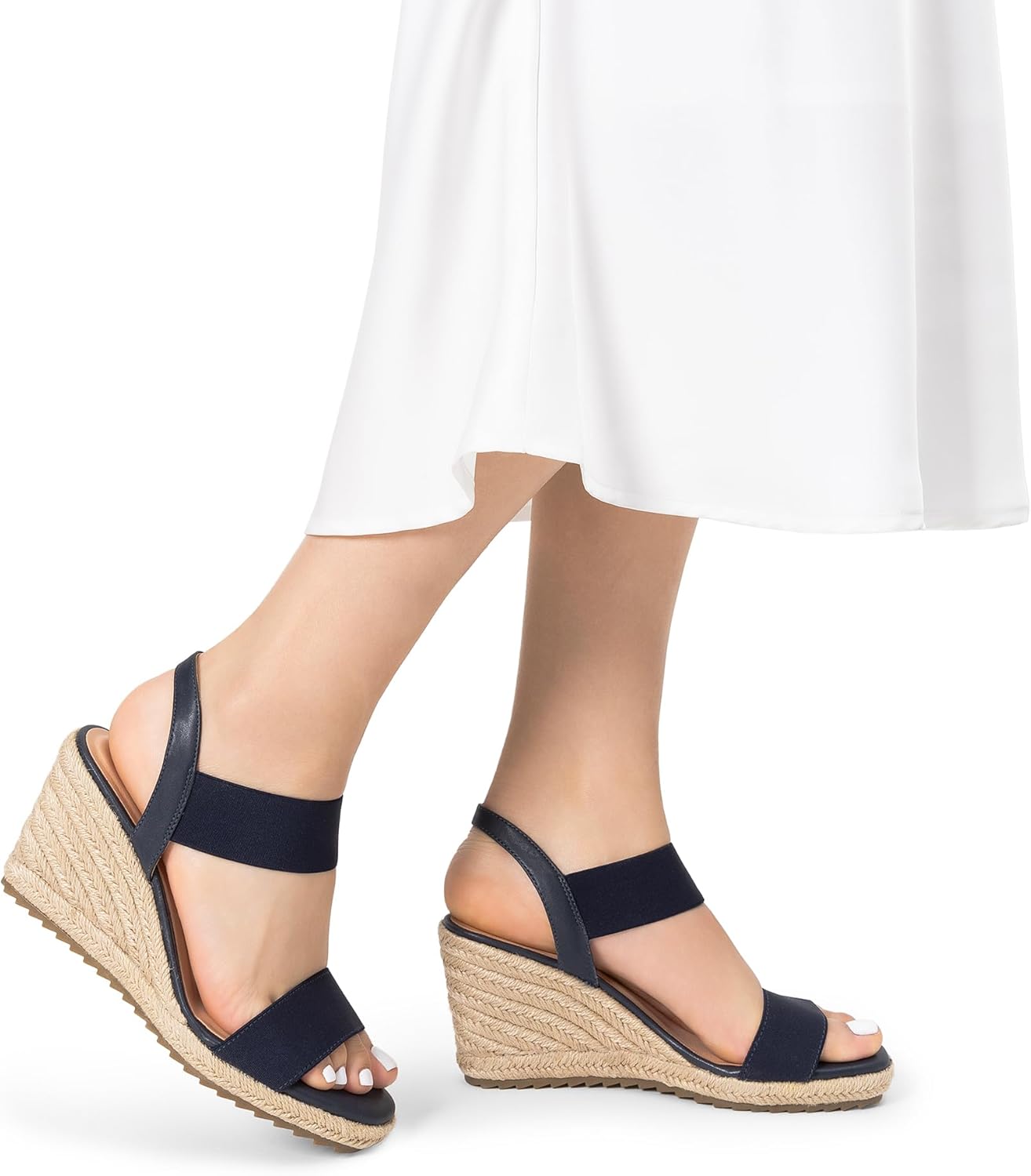 Thumbnail 5 de DREAM PAIRS Open Toe Espadrille Platform Sandals with Elastic Ankle Strap