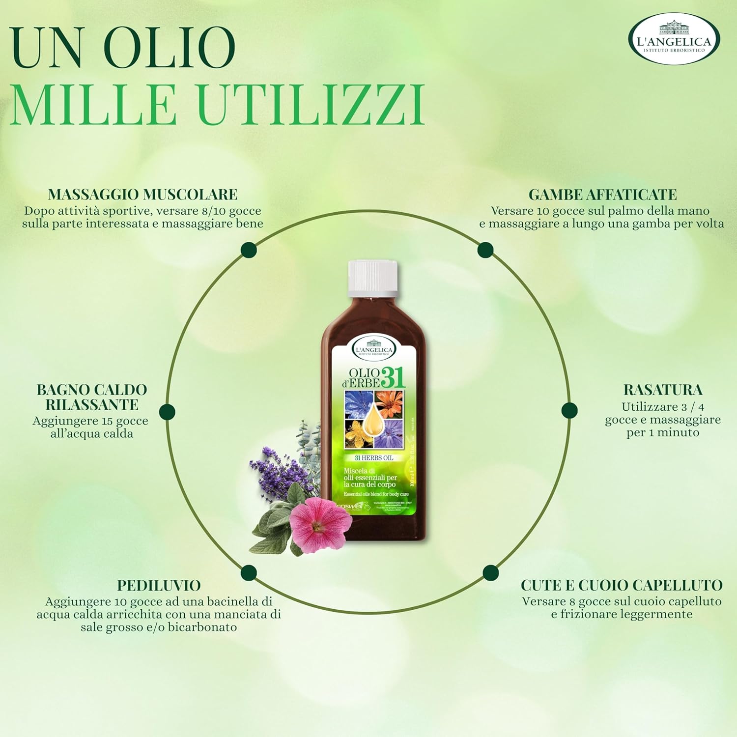 Thumbnail 3 de L'Angelica Olio d'Erbe 31 - Miscela di Oli Essenziali 100% Naturale, 100 ml