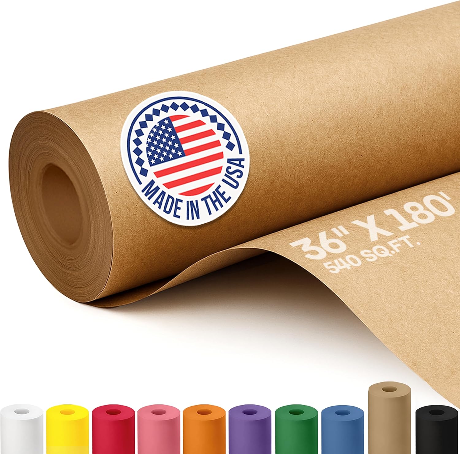 Detalle de IDL Packaging Brown Kraft Paper Roll, 36" x 2160", 30 lb Uncoated Paper