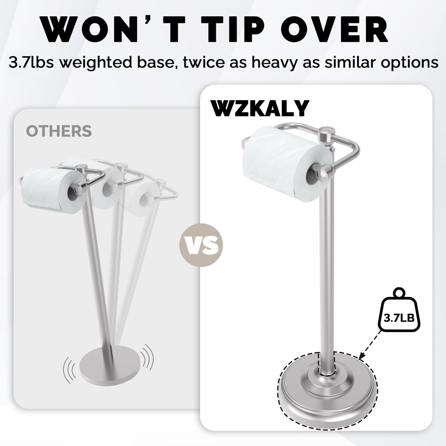Thumbnail 5 de WZKALY Toilet Paper Holder Stand 1-roll 🧻