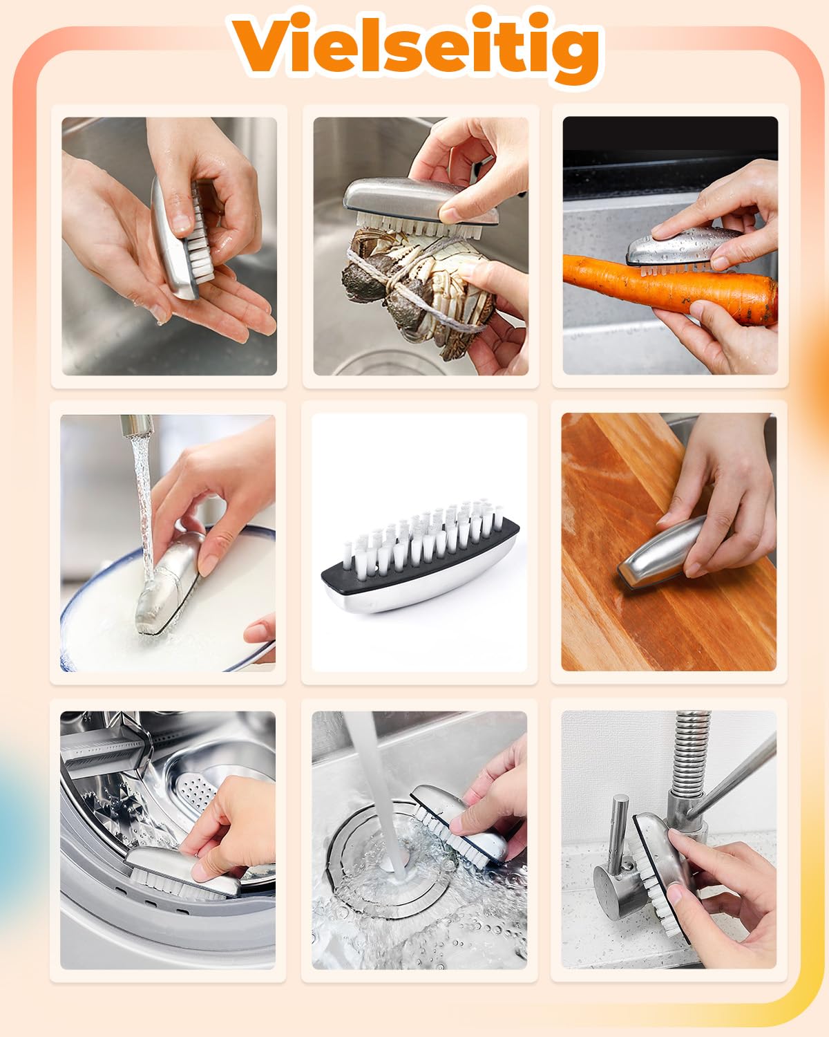 Thumbnail 6 de UCEC 2x Edelstahl-Nagelbürsten (Handbürste) – 2-in-1 für Geruch, Nägel und Handwäsche