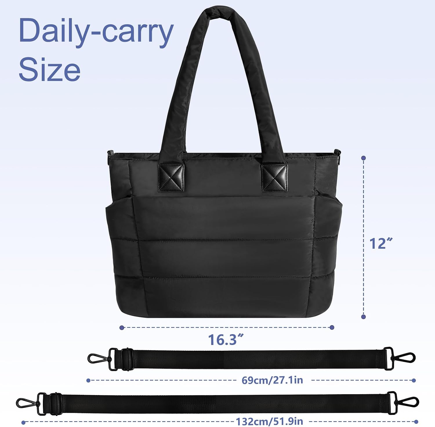 Thumbnail 3 de Puffer Tote Bag 16.3x6.3x12 in
