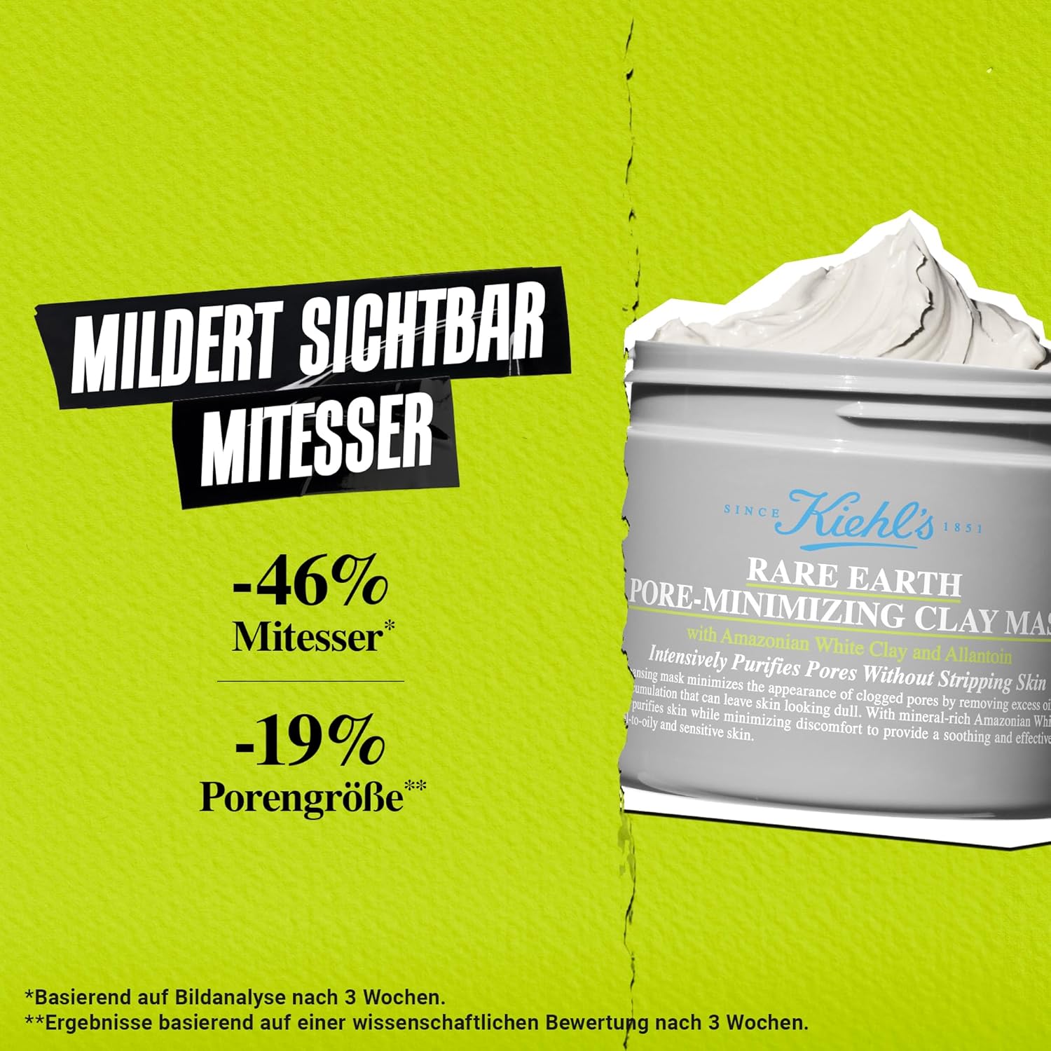 Thumbnail 1 de Kiehl’s Rare Earth Deep Pore Cleansing Mask (125 ml) – reinigende Detox-Maske gegen verstopfte Poren