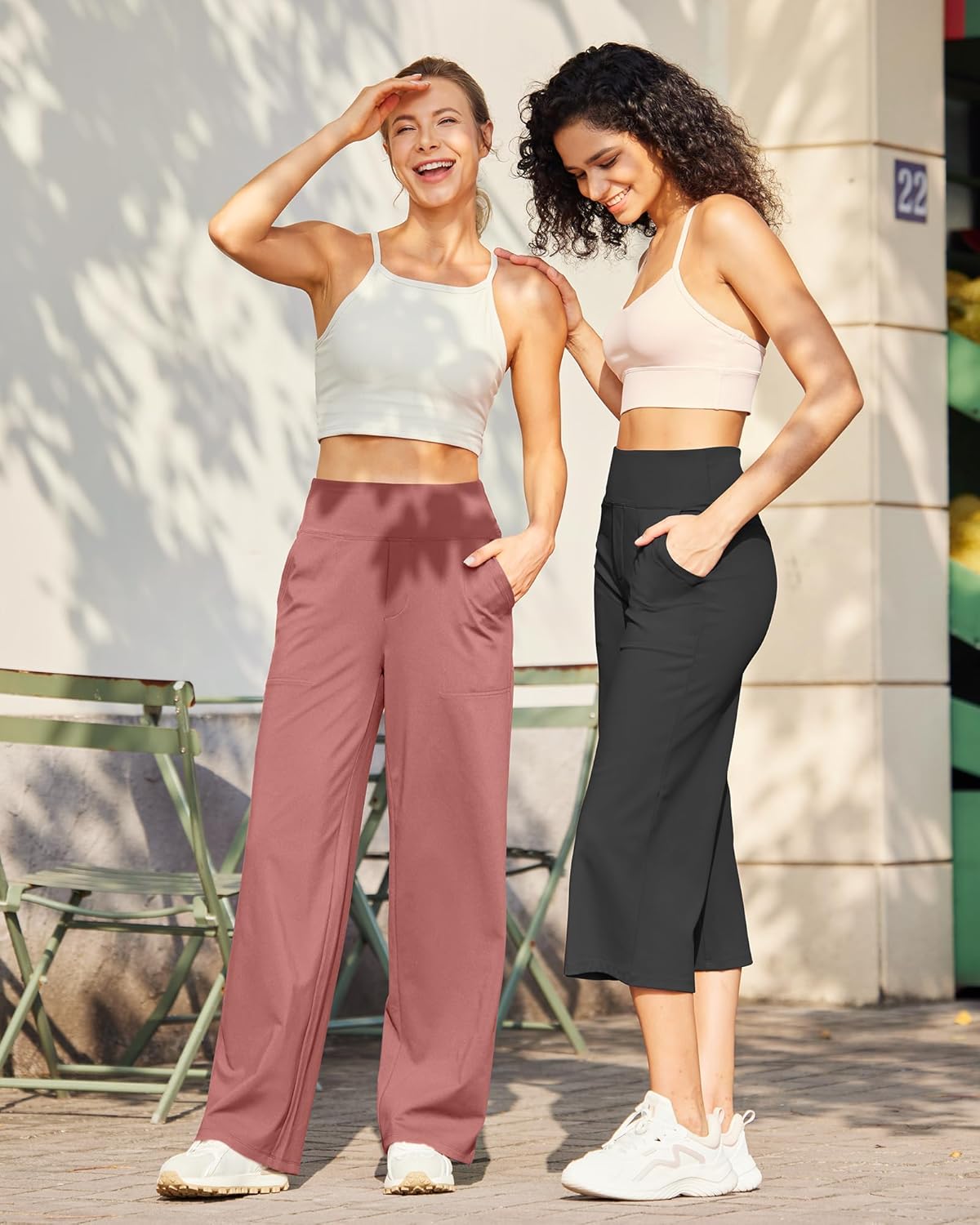 Thumbnail 2 de G4Free Yoga Damenhose Hohe Taille Kleiderhose mit 4 Taschen – Elegant Stretch, Weites Bein