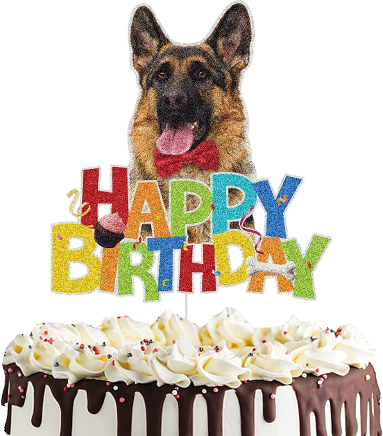 Detalle 2 de KEWEYA Dog Birthday Cake Topper 10.7 x 15 cm