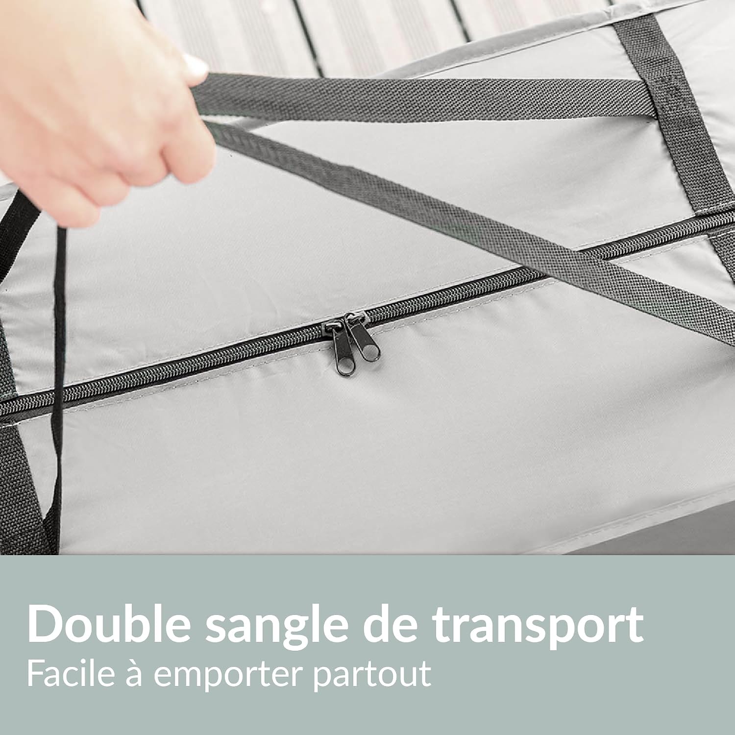 Detalle de Chefarone Sac de rangement imperméable pour coussins de salon jardin – polyester 250D (125 x 50 x 32 cm)