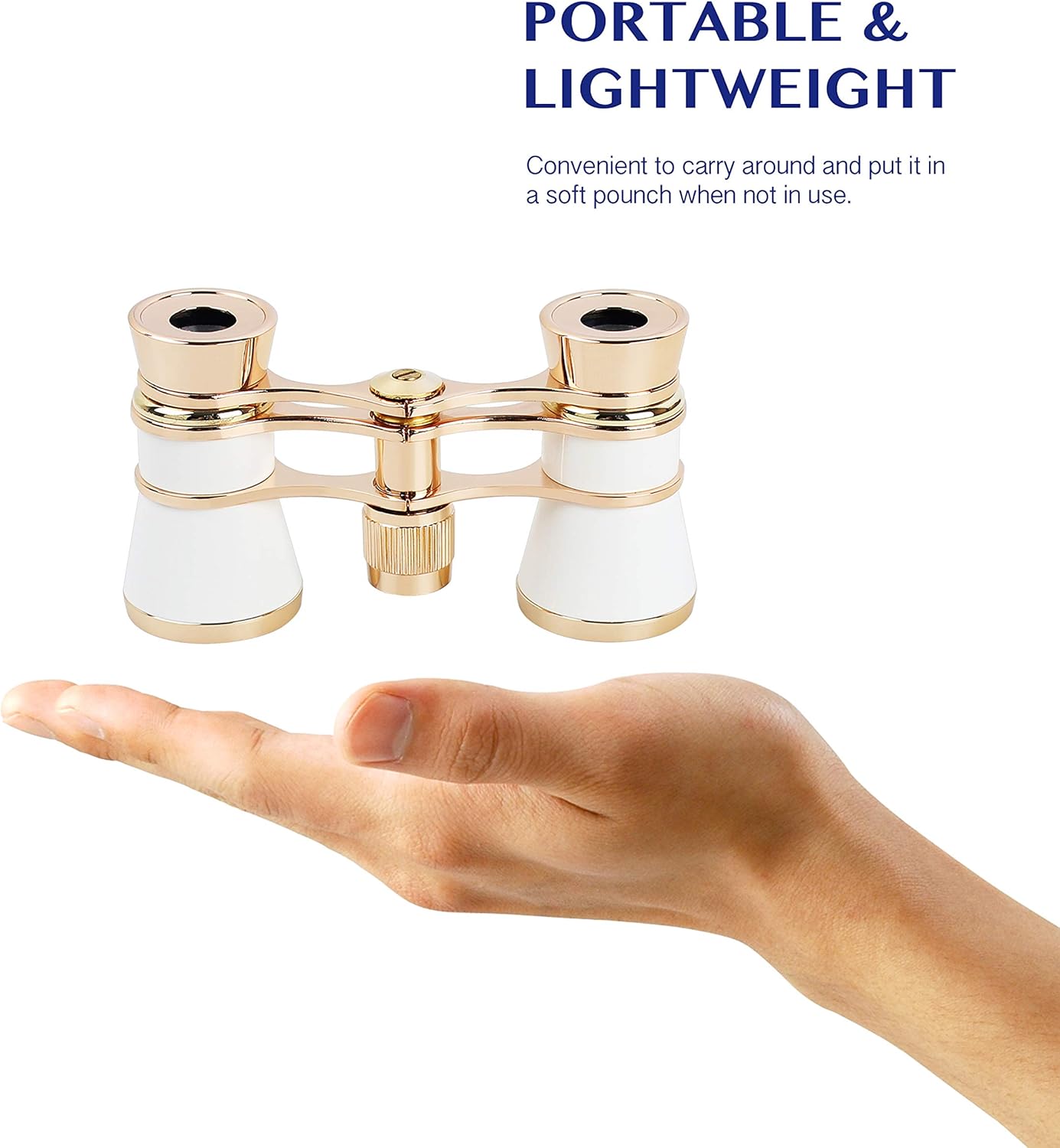 Detalle de Aomekie Theatre Opera Glasses Binoculars 3X25 with Chain (White)