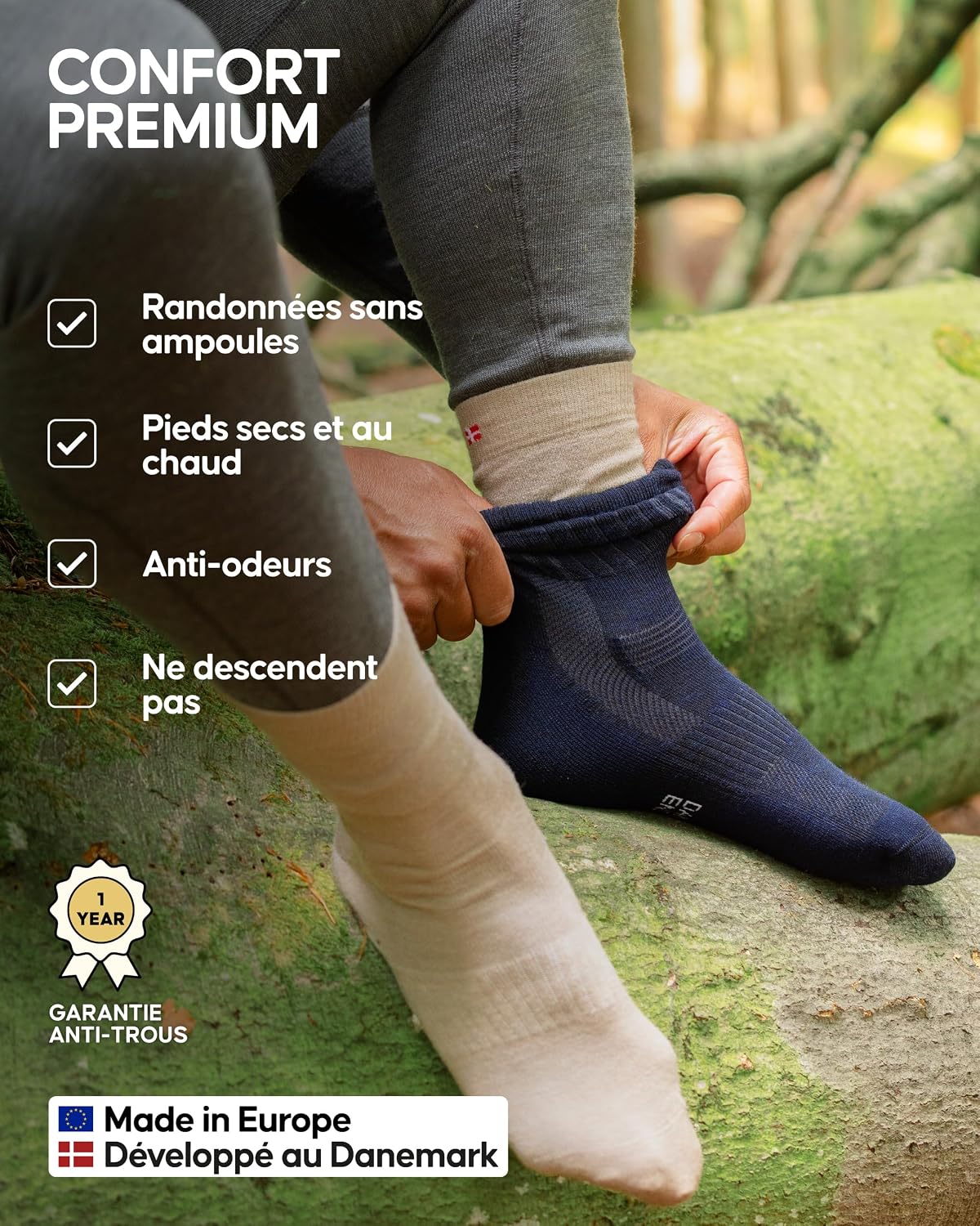 Thumbnail 5 de DANISH ENDURANCE Chaussettes de Randonnée laine Mérinos 🤝
