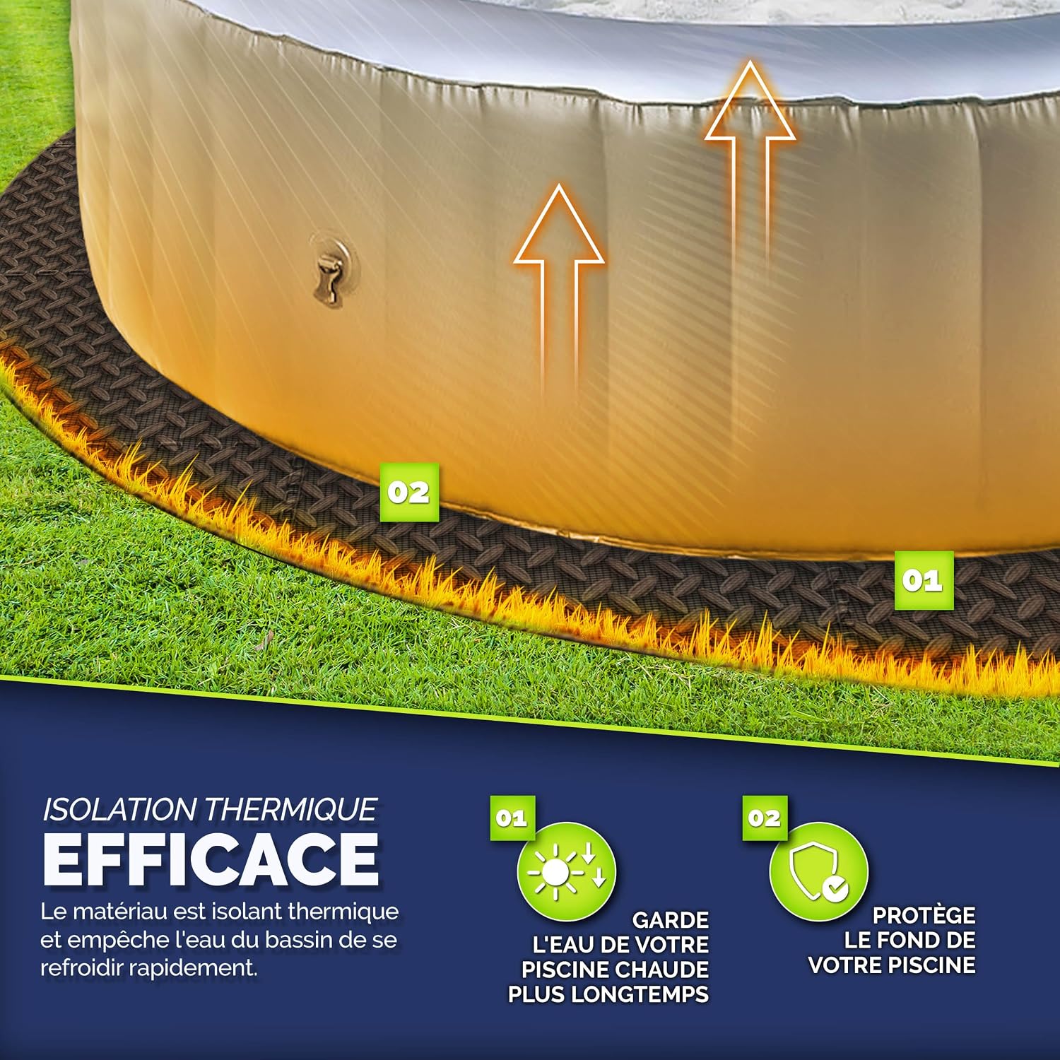 Detalle 2 de tillvex® Tapis de Sol Spa Rond 196 cm