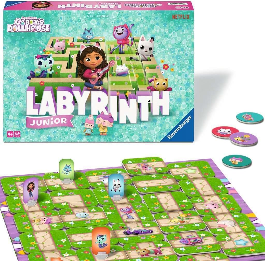 Detalle de Ravensburger Gabby's Dollhouse Labyrinthe Junior – Labyrinthe Moving pour enfants dès 4 ans, édition Rose 2024
