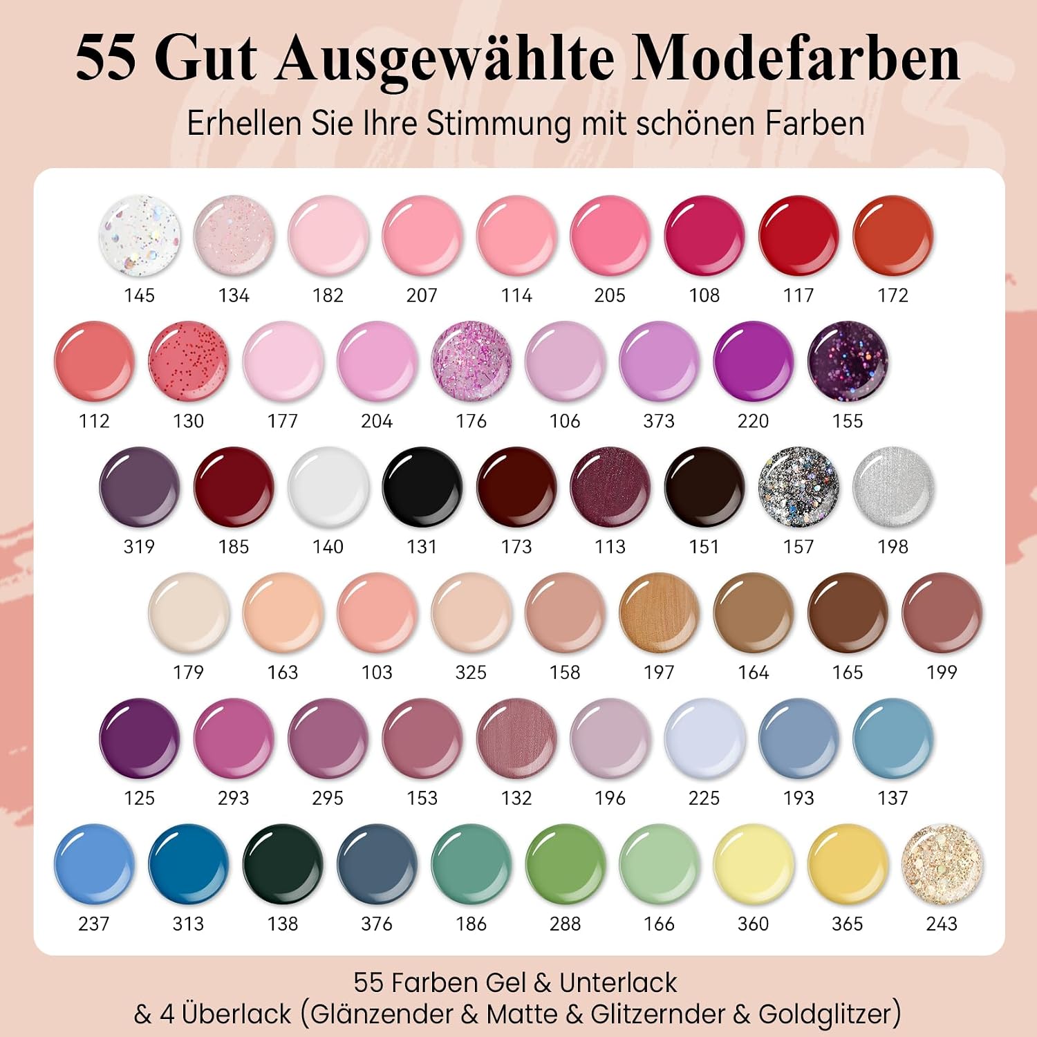 Detalle 2 de VANREESA Gel Nägel Set mit 55 Farben und 48W UV/LED-Lampe – Komplettes Starterset für zuhause