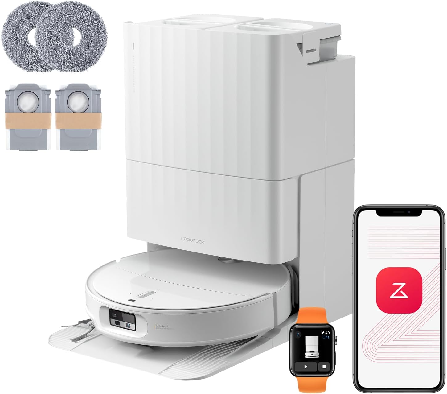 Detalle de roborock Qrevo Edge 2 Set Saugroboter mit Wischfunktion & Hebarem Wischmopp