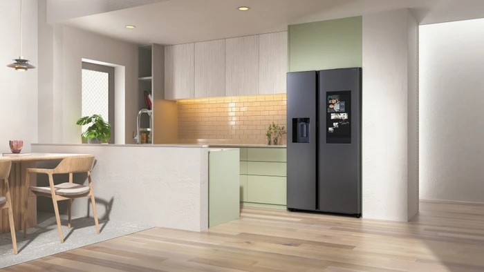 Detalle de Samsung RS90F66BEFEF Family Hub – Intelligenter Side-by-Side mit Kamera und Familienkalender