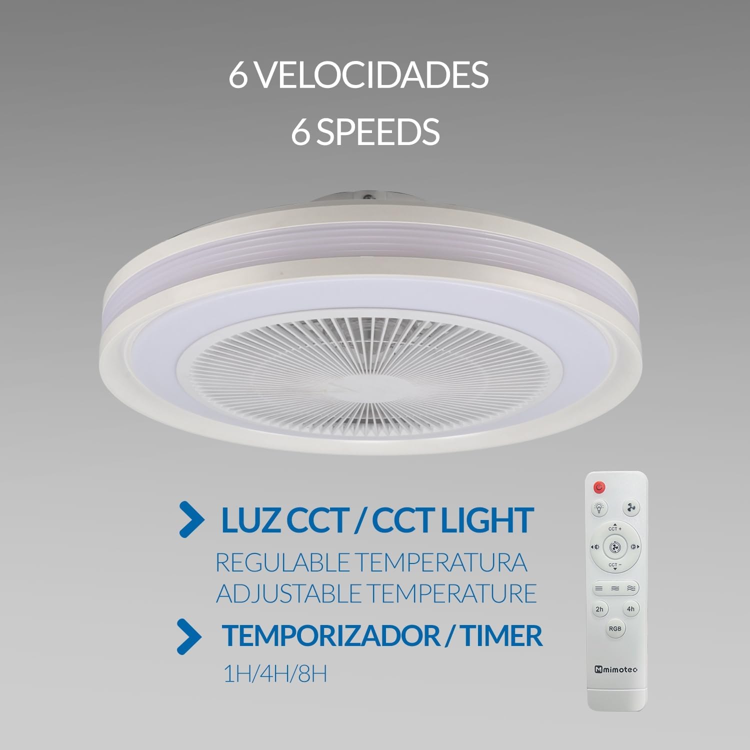 Detalle 2 de M mimotec Ventilador de Techo LED Colors con Control Remoto