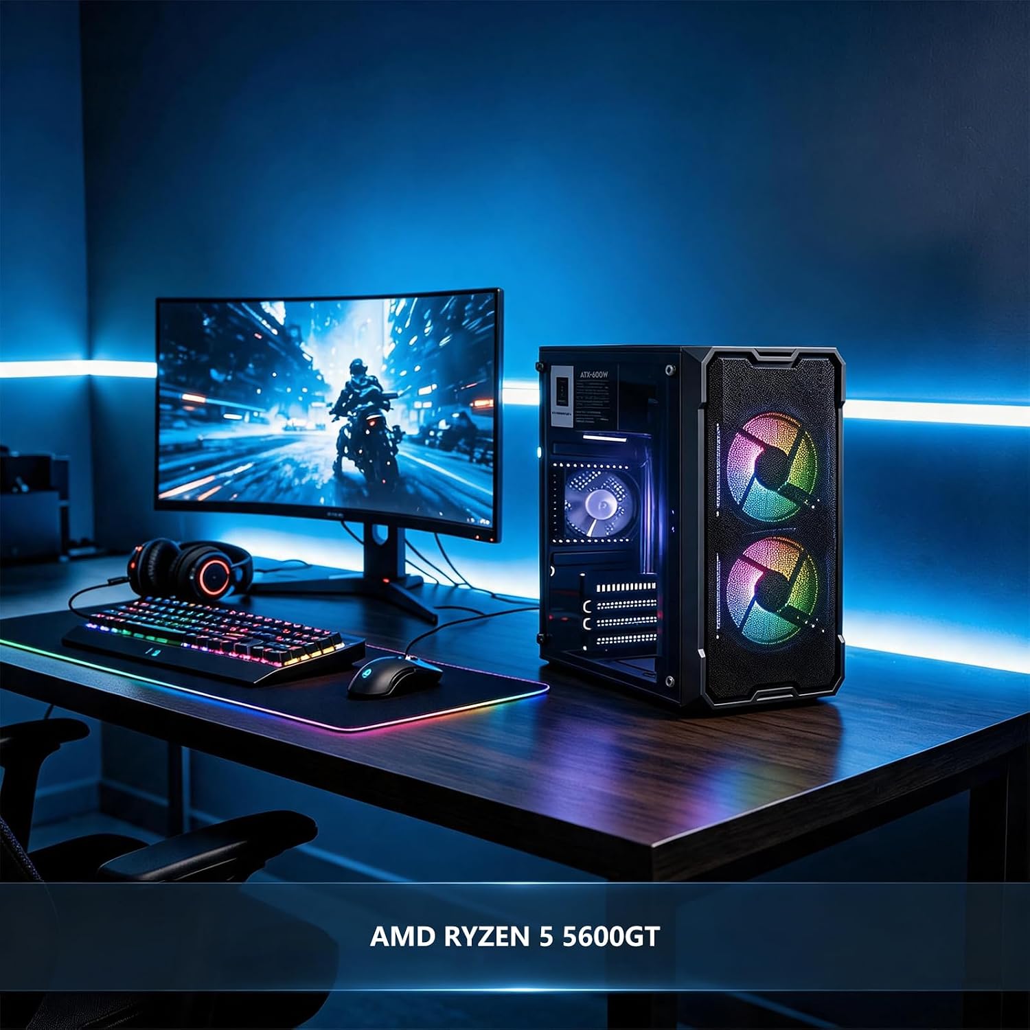 Detalle de Olialia Gaming Desktop with Ryzen 5 5600GT