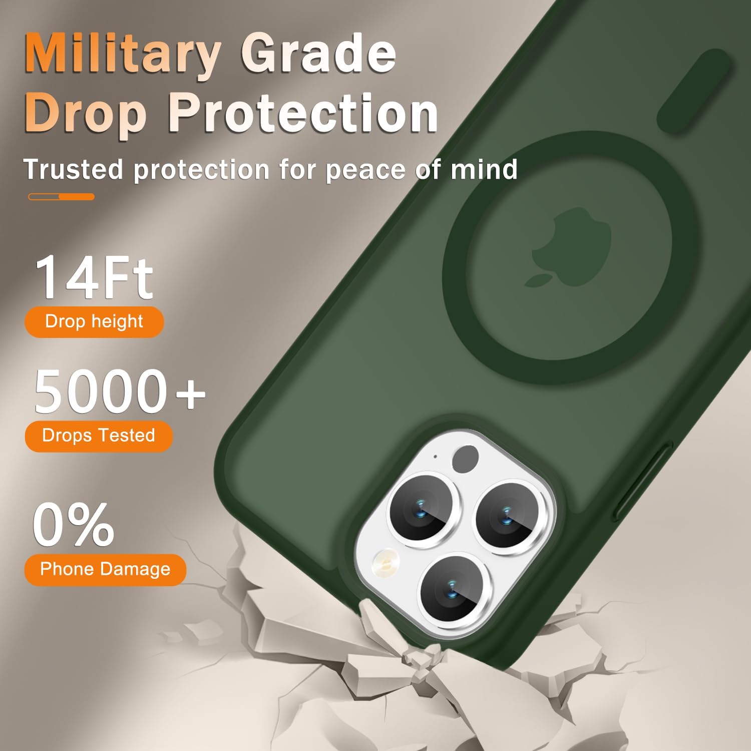 Detalle de YENAPOON iPhone 14 Pro Case, Sage Green