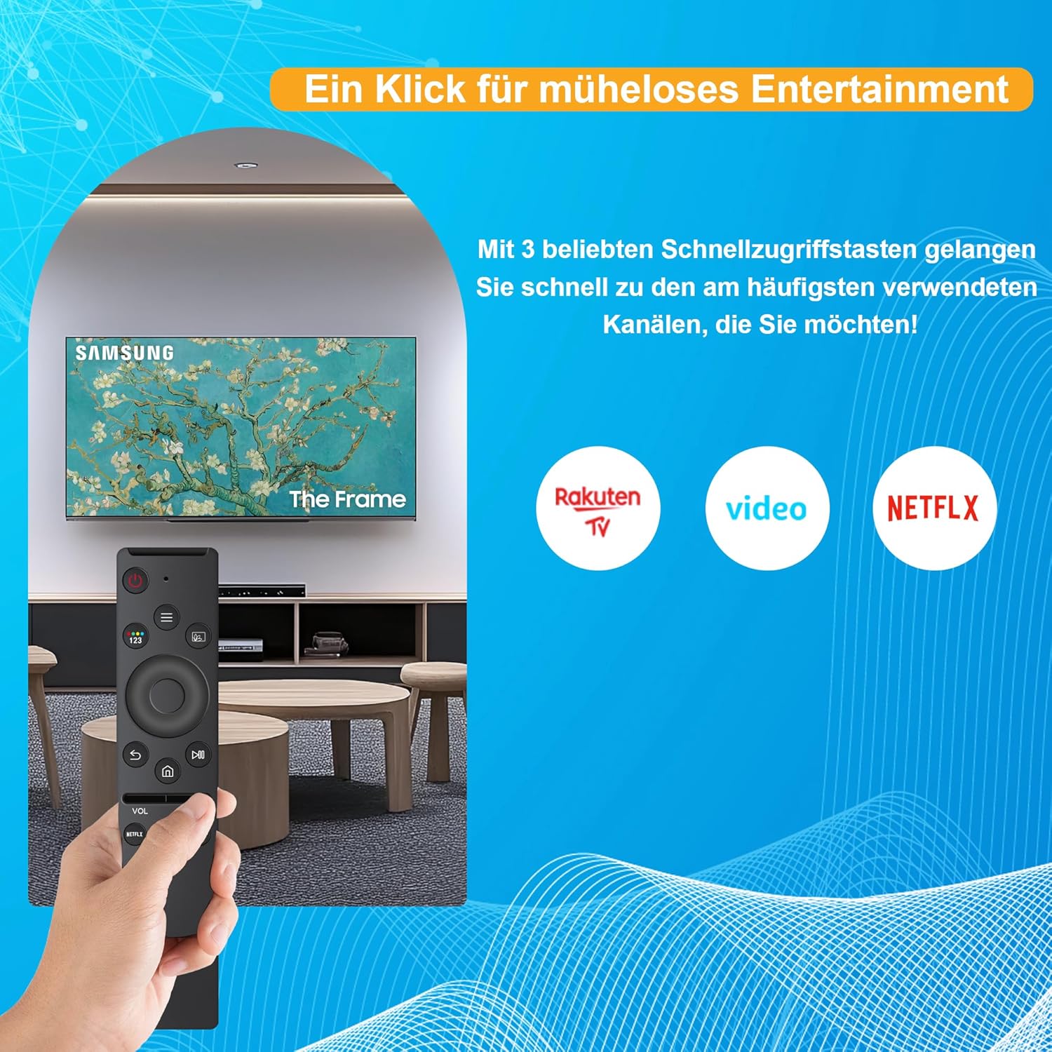 Detalle de 2er-Pack Universal-Infrarot-Fernbedienung für Samsung Smart TV – kein Einrichten nötig