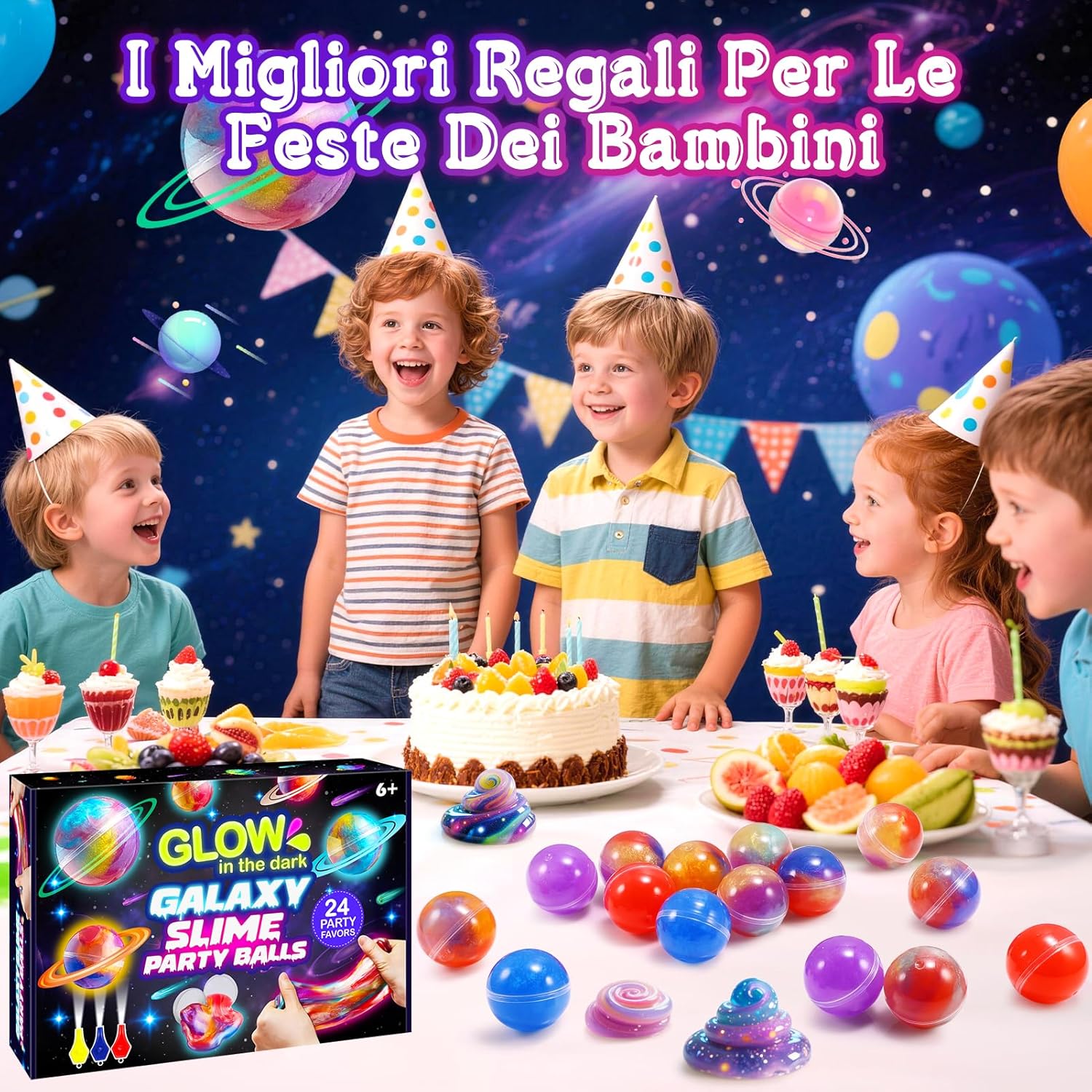 Thumbnail 6 de Hapikids Slime per Bambini Fluffy Galaxy: kit con 24 bolas e mini-lanterne, per 6-12 anni