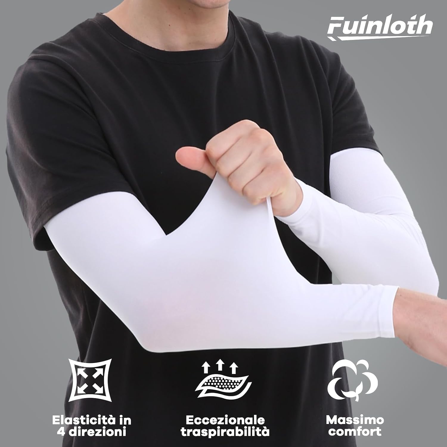Detalle 2 de Fuínloth manicotti braccia uomo e donna per sport (padel, basket, pallavolo, running)