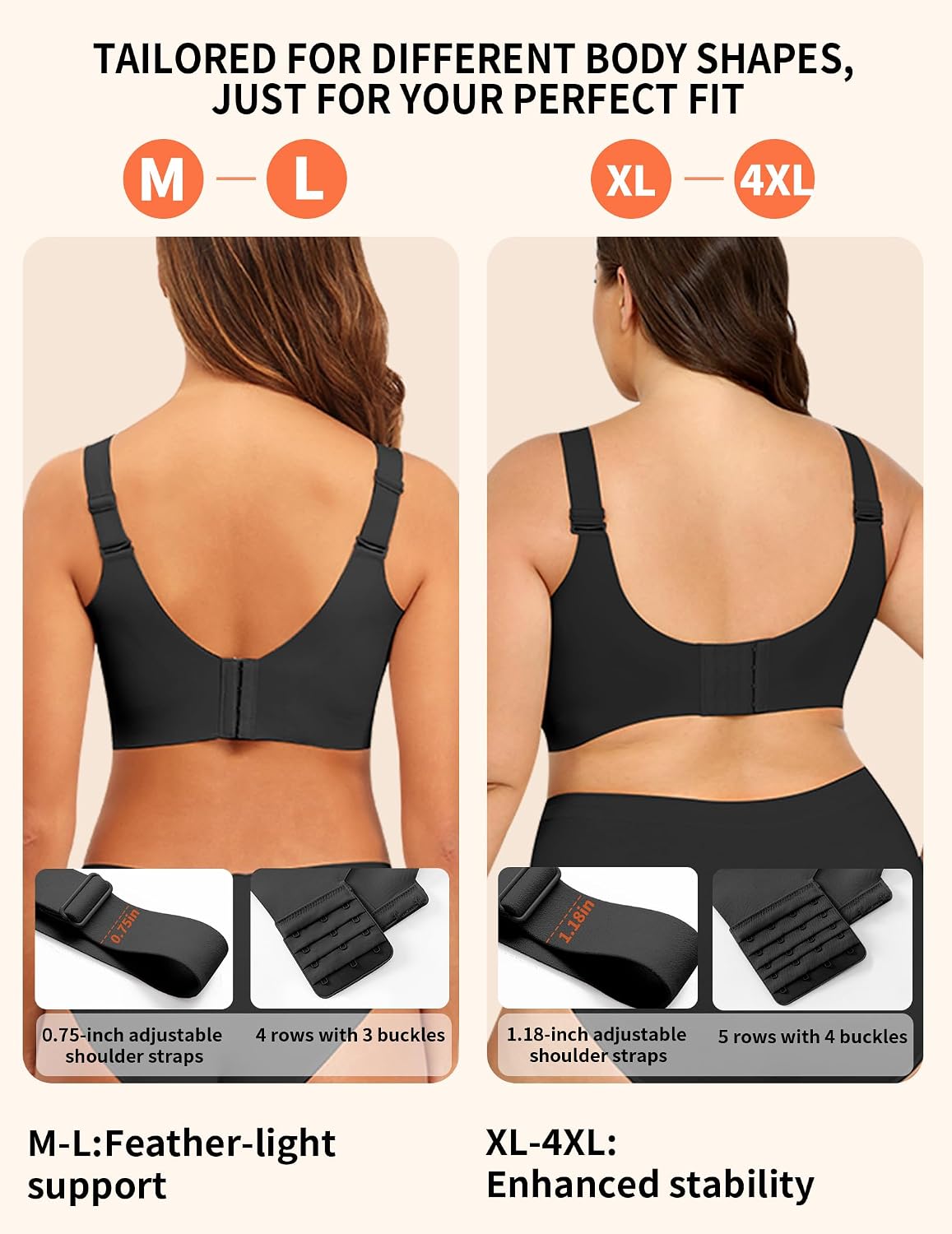 Detalle 2 de PoseFree Seamless Wireless Supportive Bra Full Coverage