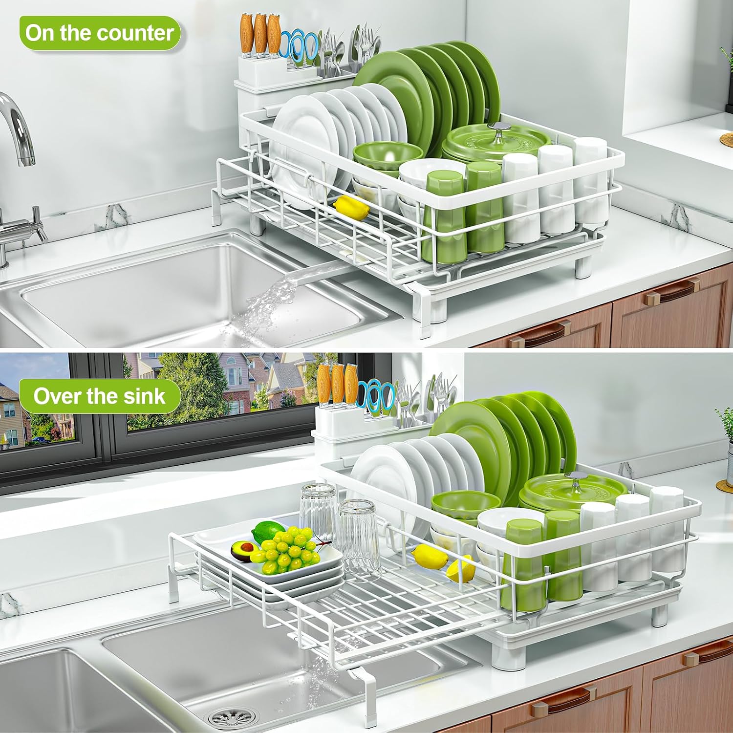 Detalle de Caktraie Dish Drying Rack, 23.4-Inch Maximum Width