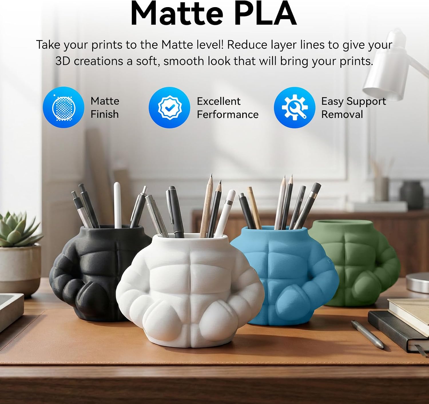 Detalle de JAYO Matte PLA Filament 1,75 mm (matt), 1,1-kg Spule mit ca. 363 m – olivgrün
