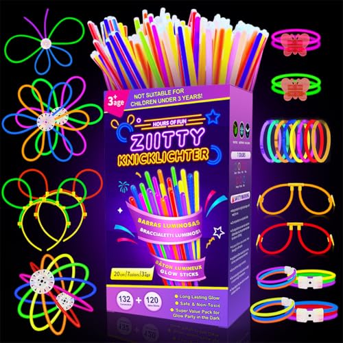 Detalle de Ziitty Braccialetti Luminosi Fluorescenti 252 Fluo Party Kit: 100 Starlight e 132 Connettori per DIY
