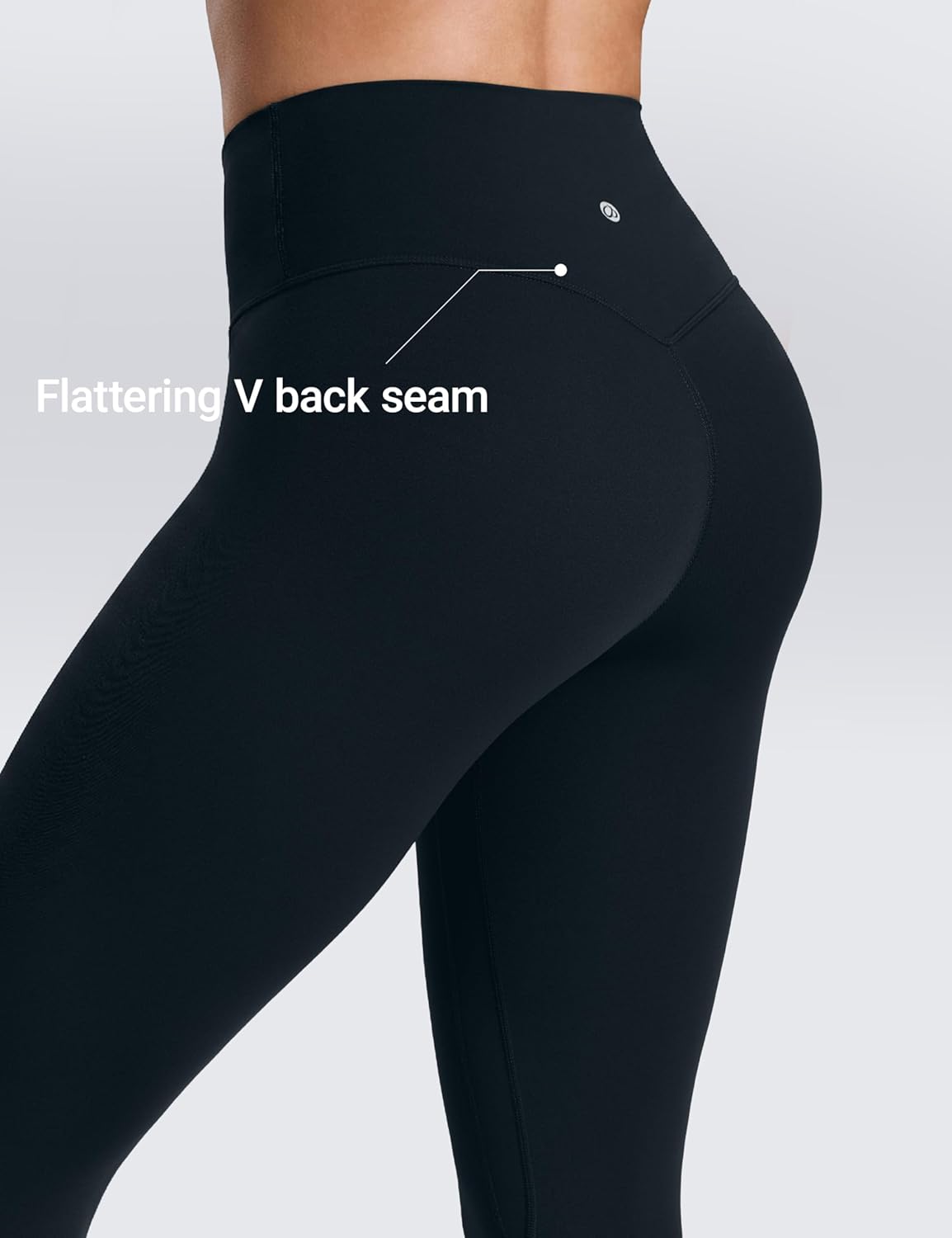 Detalle de CRZ YOGA Womens SculptAir No Front Seam Yoga Leggings 25" – High Waisted Stretchy Workout Pants