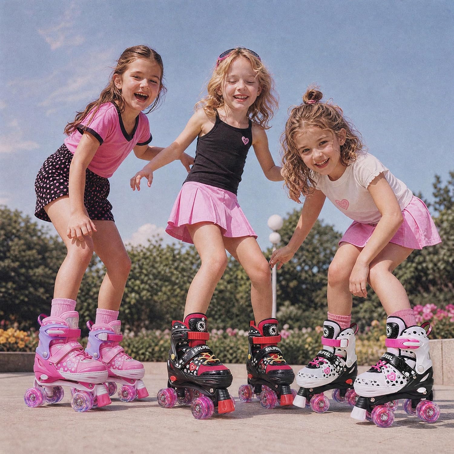 Thumbnail 6 de SULIFEEL Roller Skates for Girls (Ages 3–12) – Adjustable Quad Skates with Light-Up Wheels