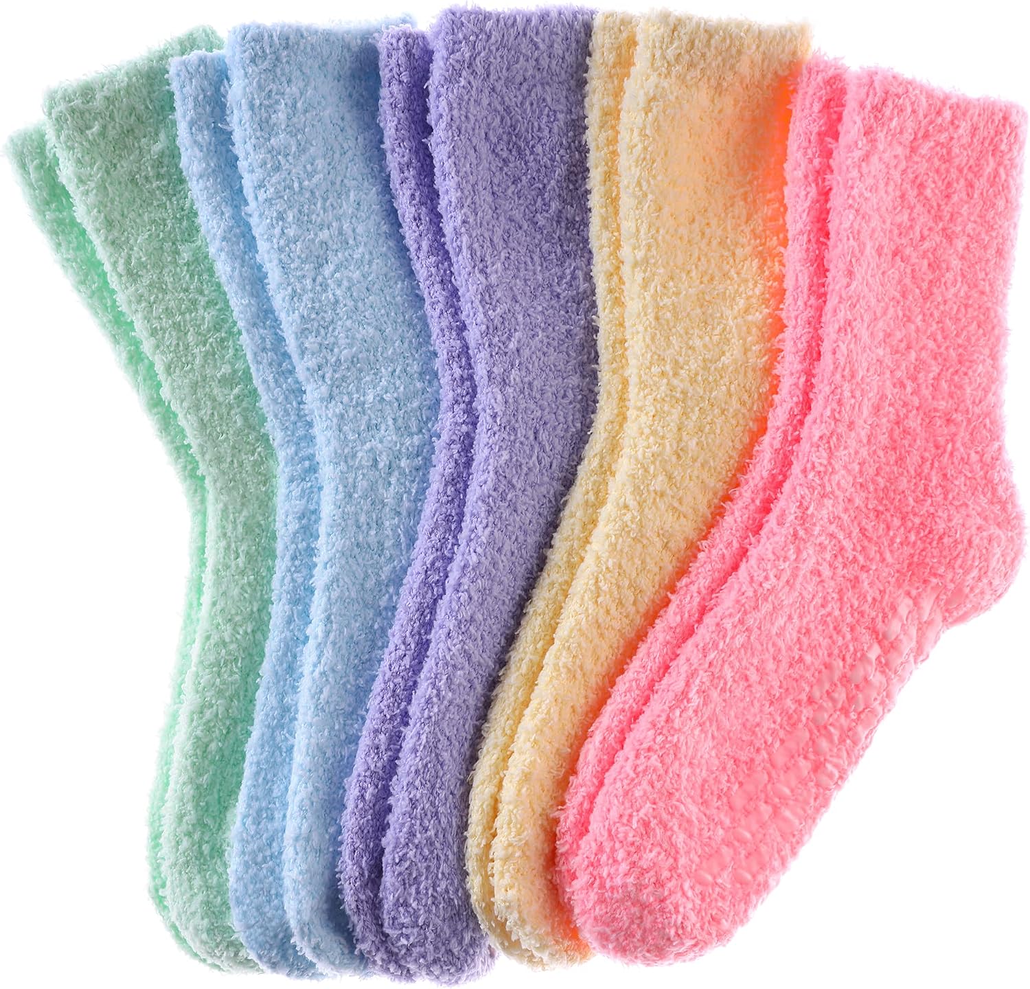 Detalle 2 de FNOVCO Fuzzy Slipper Socks for Women, Warm Plush Fabric and Non-Slip Grips