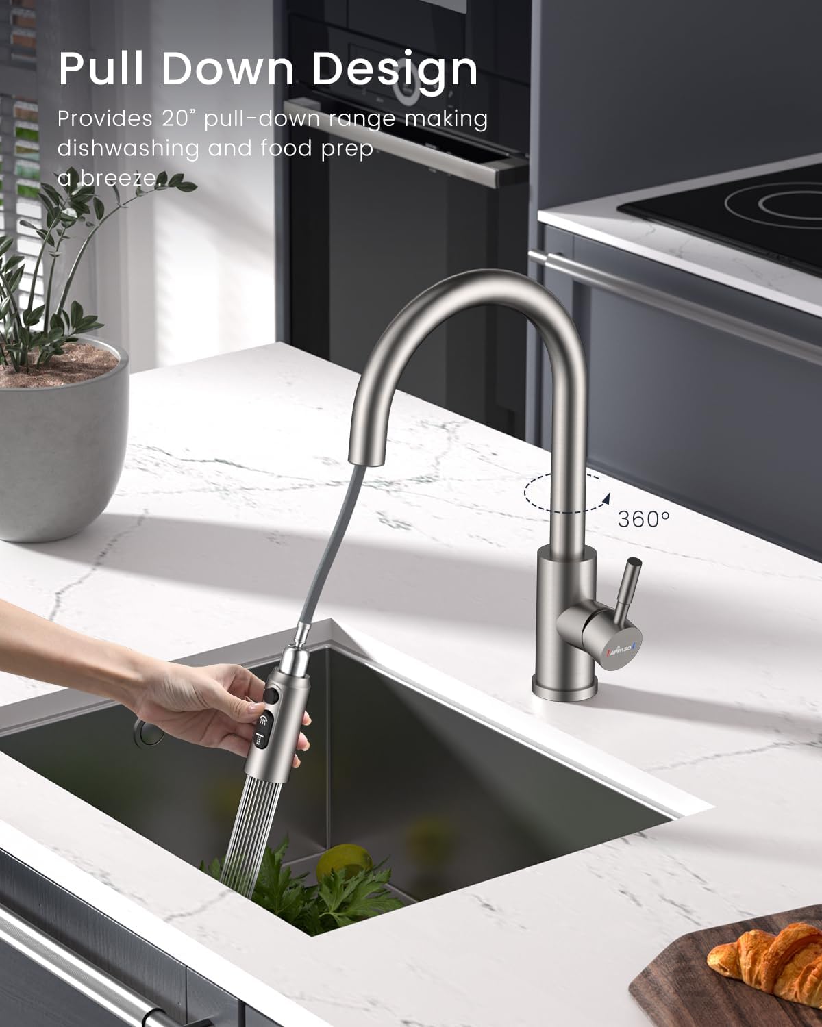 Detalle de APPASO Double Broom mixer tap 210BN