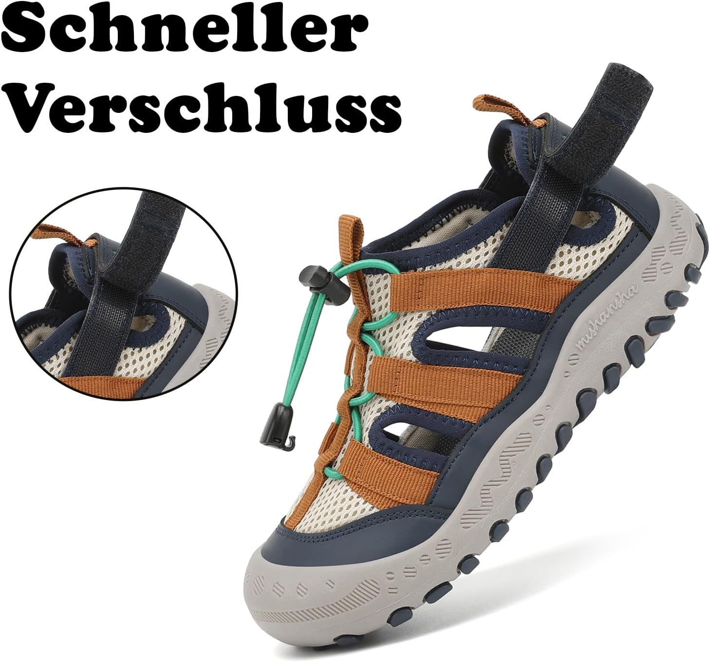 Thumbnail 3 de Mishansha Geschlossene Jungen Sandalen – atmungsaktiv, geschlossene Zehenkappe und Schnellverschluss, Gr. 24–38