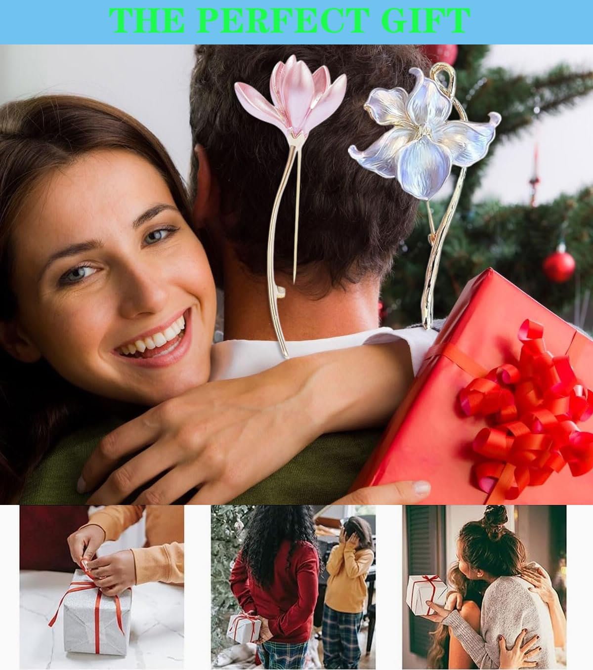 Detalle 2 de Frauen Lotus-Seerose Brosche 2er Set