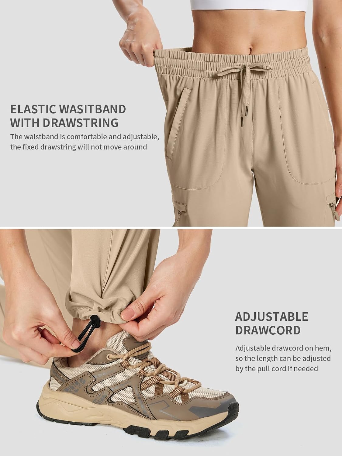 Thumbnail 4 de KWZ Women's Hiking Pants, Lightweight Quick-Dry Cargo Pants with 5 Zip Pockets