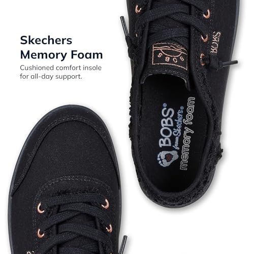 Detalle de Skechers Women's Bobs B Cute Trainer (Black, 6 UK) – Everyday Slip-On Comfort