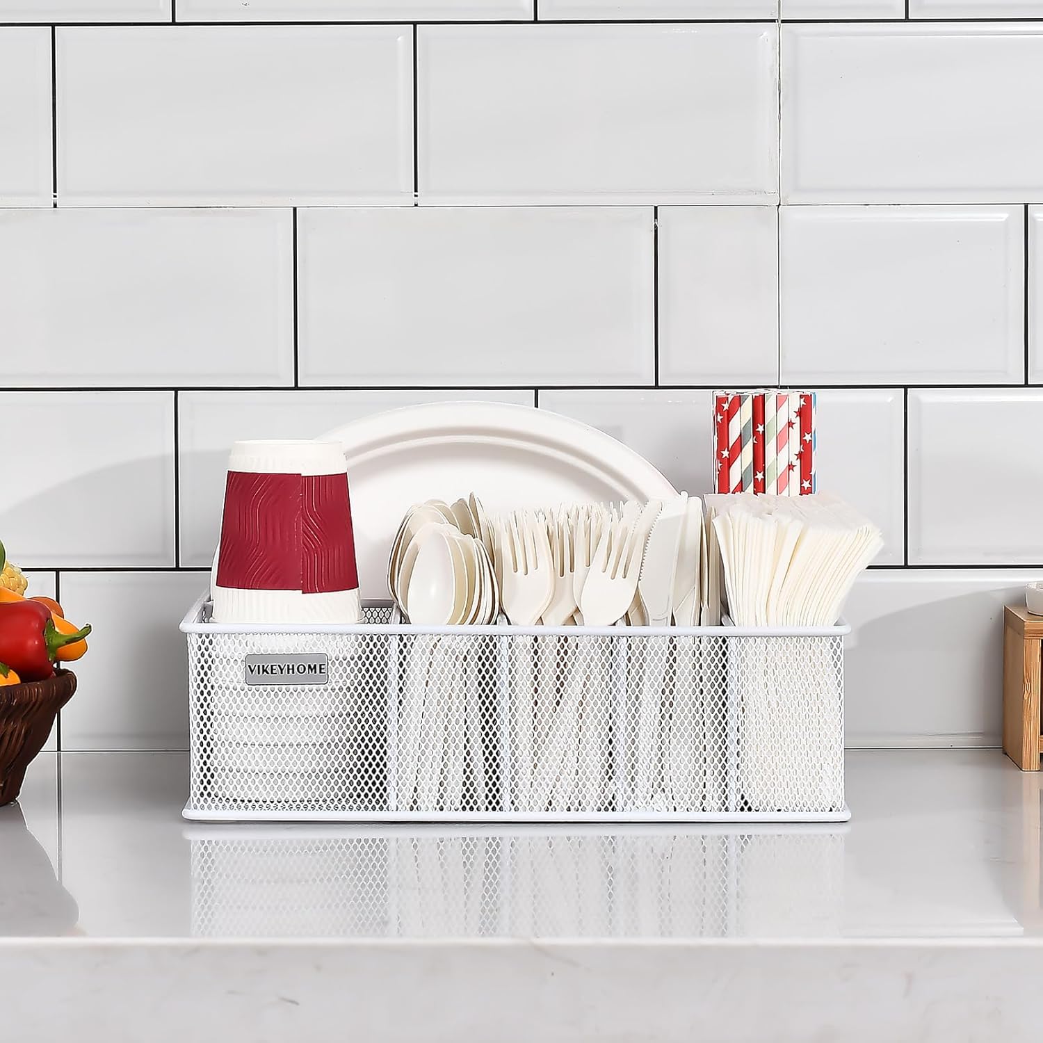 Thumbnail 6 de VIKEYHOME Paper Plate Organizer 6 Compartments