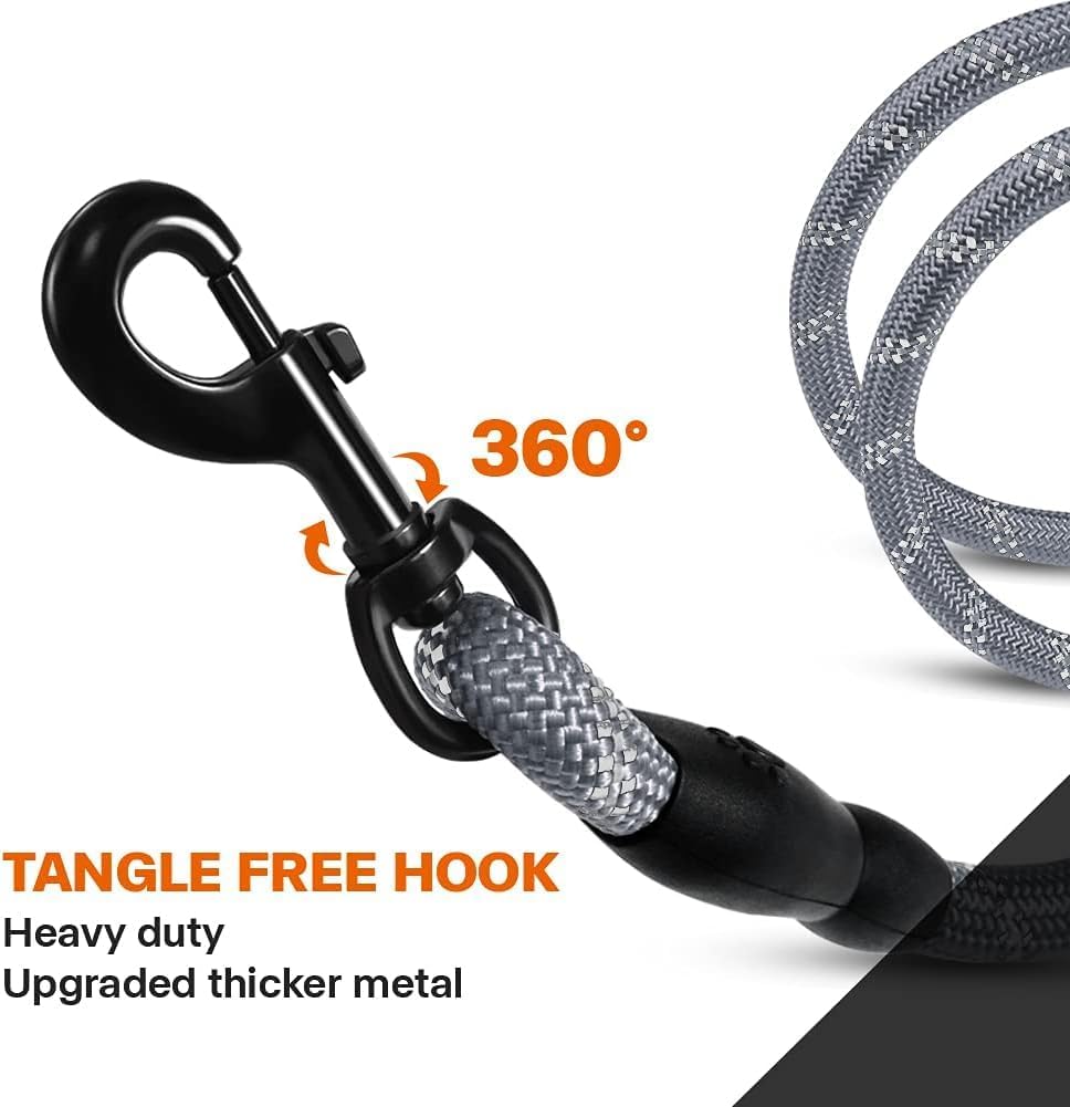 Thumbnail 5 de Taglory Hundeleine mit gepolstertem Griff, reflektierend, 120×1,0 cm (grau)