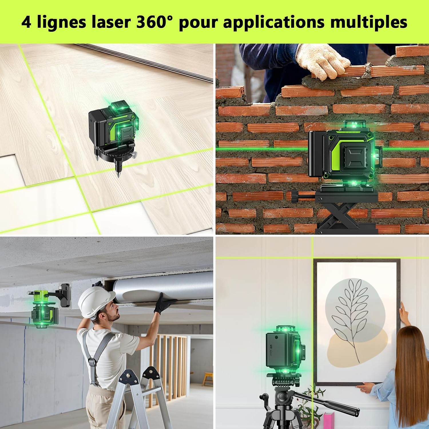 Thumbnail 6 de Nivel láser 4D 360° 16 líneas con trípode