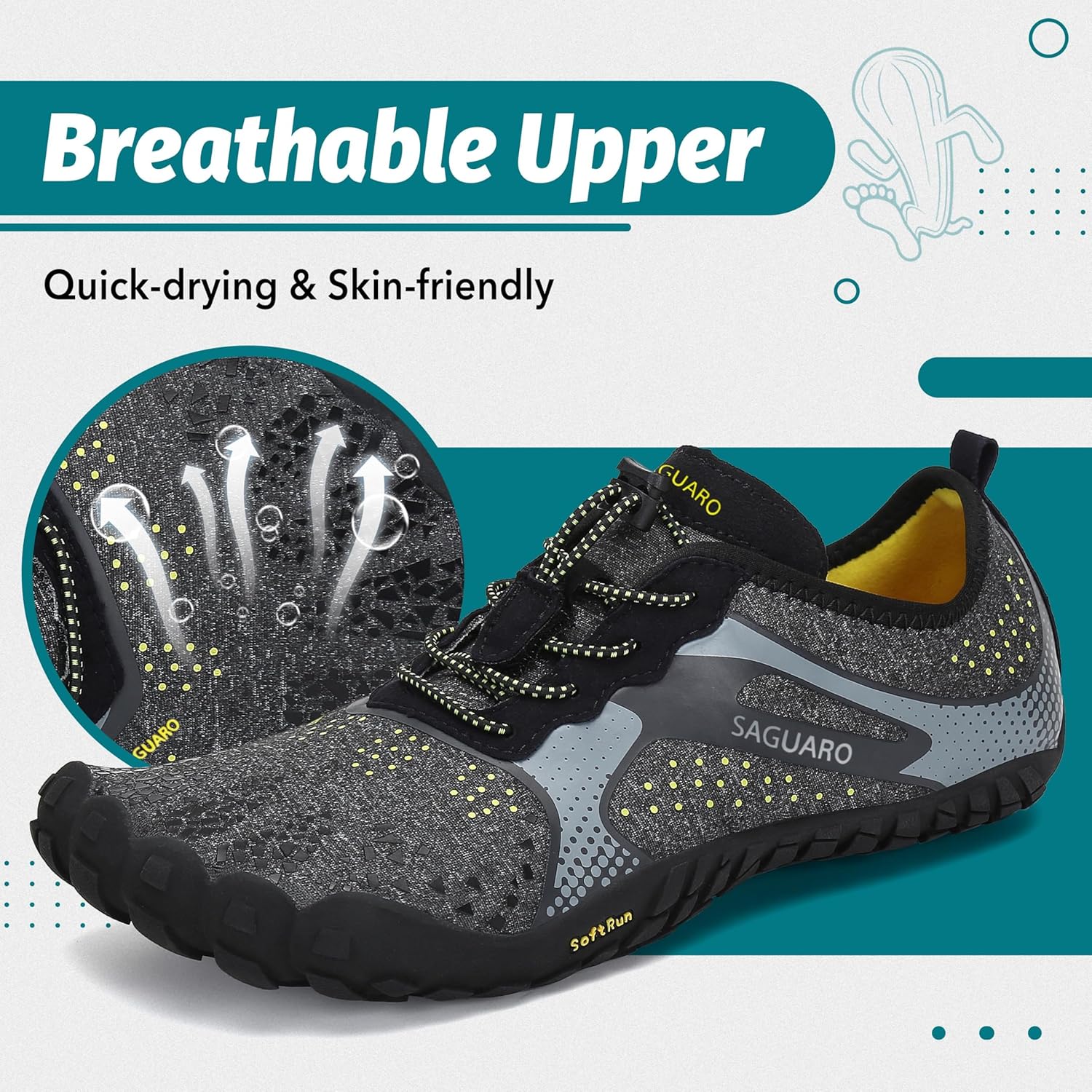 Thumbnail 2 de SAGUARO Scarpe Barefoot Uomo Donna – Minimaliste, Punta Extra-Larga e Suola Zero Drop per Trail e Palestra