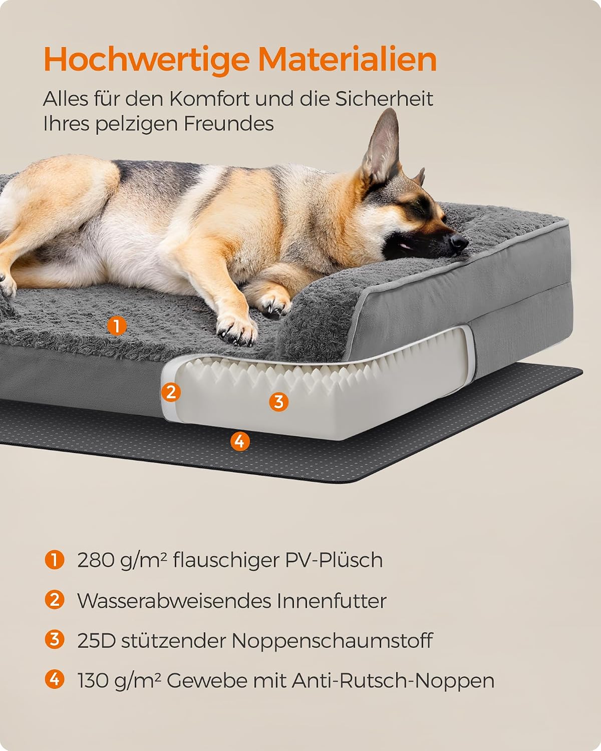 Thumbnail 5 de Feandrea PGW254G02 orthopädisches Hundebett 122×85×16 cm